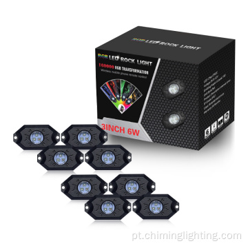 8pcs Controle de aplicativo LED Luz de rocha de 2 polegadas Dome LED DOME LUZ RGB LUZ ROCK LED ROCK PARA CAMINH